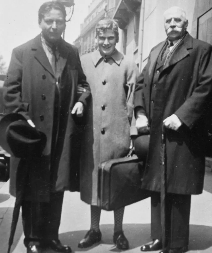 Black and white group photo with Elgar and Menuhin